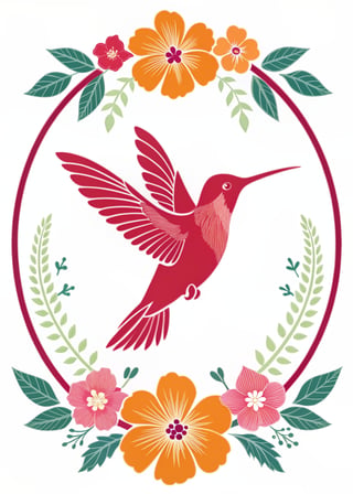 Stylized Hummingbird Vector Illustration