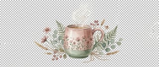 Boho Watercolor Chai Mug Illustration