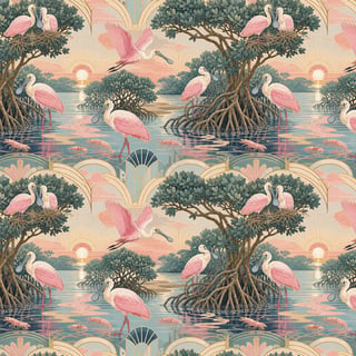 Art Deco Spoonbill 20oz Wrap
