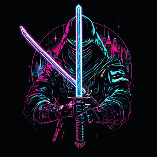 Stealth Cyber Samurai T-Shirt Design
