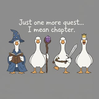Whimsical Fantasy Reader Geese
