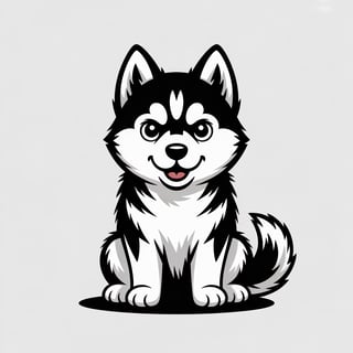 Kawaii Siberian Husky Vector Art