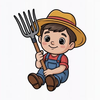 Cute Animated Nursery Farmer Art