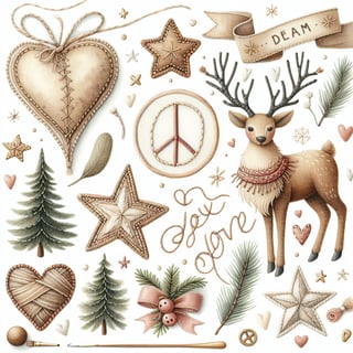 Cozy Christmas Watercolor Clipart Set