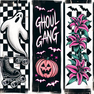 Watercolor Halloween Collage