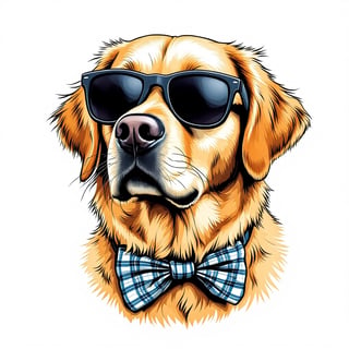 Golden Retriever in Sunglasses Art