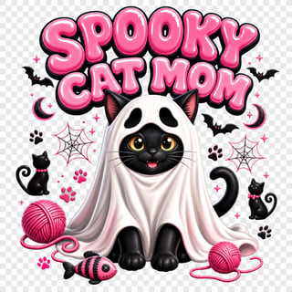 Spooky Cat Mom Halloween Graphic