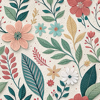 Paper-Cut Petals and Leaves Texture