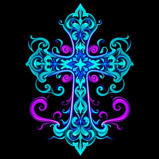 Symmetrical Fantasy Cross Illustration