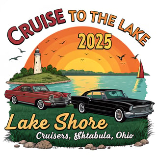 Retro Lake Cruise T-Shirt Design