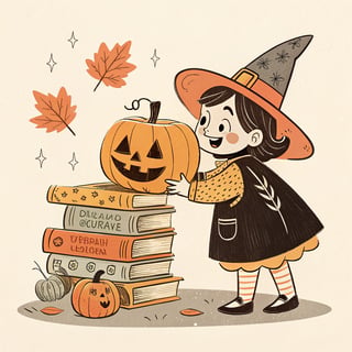 Vintage 1940s Halloween Illustration