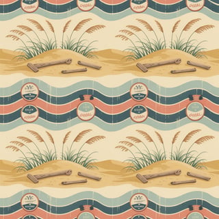 Retro Surf Pattern for Tumbler Wrap