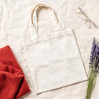 Photorealistic Tote Bag Flat Lay