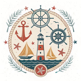 Vintage Nautical Nursery Art Print