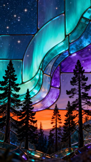 Glowing 3D Stained-Glass Landscape