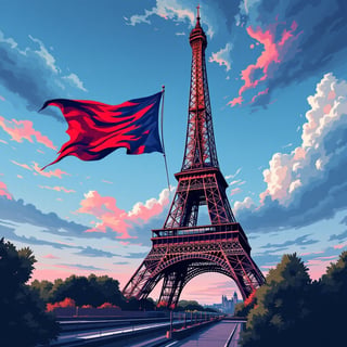 Eiffel Tower Vector Graphic T-Shirt Design
