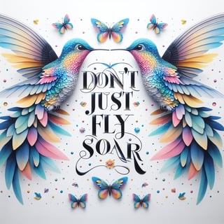 Colorful Hummingbirds with Inspirational Text