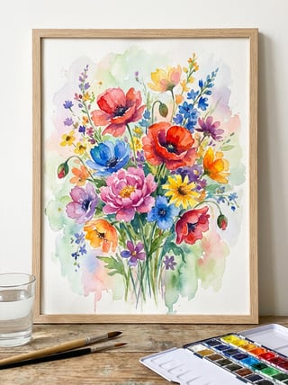 Colorful Floral Watercolors