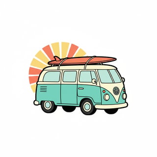 Vintage Beach Van Clip-Art