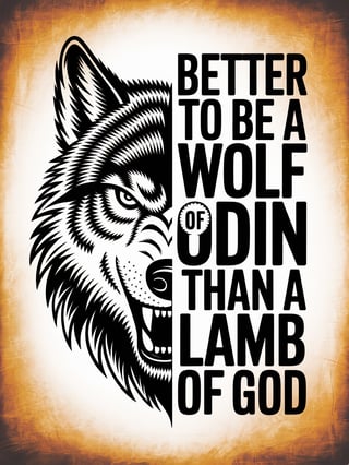 Viking Wolf Norse Engraving T-Shirt Art