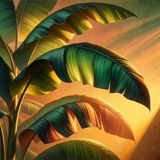 Oversized Banana Leaves at Sunset