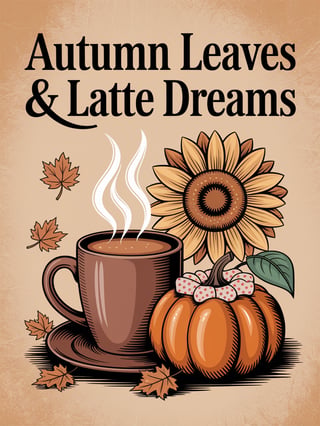 Autumn Leaves & Latte Dreams Graphic