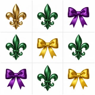 Purple and Gold Fleur-de-lis Grid