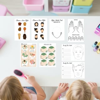 Kids' Beauty Salon Flat-Lay Mockup