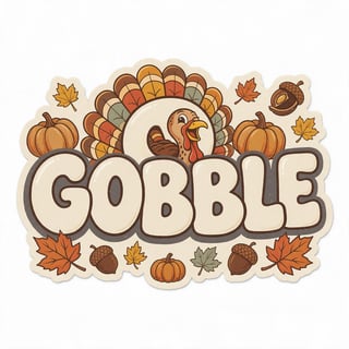 Retro 'GOBBLE' Thanksgiving Turkey Tee