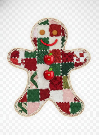 Vivid Patchwork Gingerbread Man