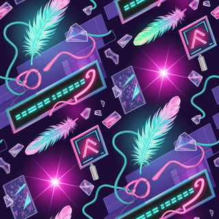 Cyberpunk Seoul Digital Pattern