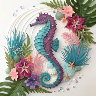 Elegant Tropical Seahorse Design