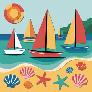 Florida Keys Cut-Paper Collage