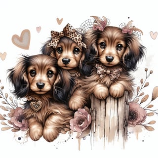Long-Haired Dachshund Puppy Tattoo Art