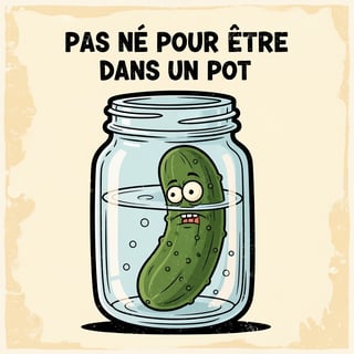 Funny Pickle Cartoon in Mason Jar
