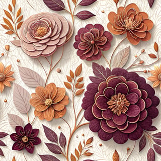 Elegant 3D Clay-Style Flowers Design