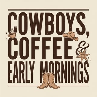 Rustic Western Cowboy Coffee Design