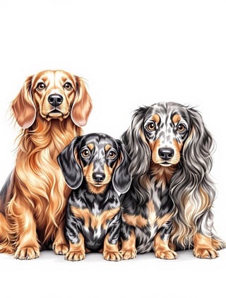 Realistic Dachshund Portraits