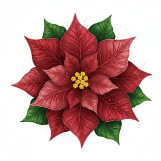 3D Faux Embroidery Poinsettia Flower