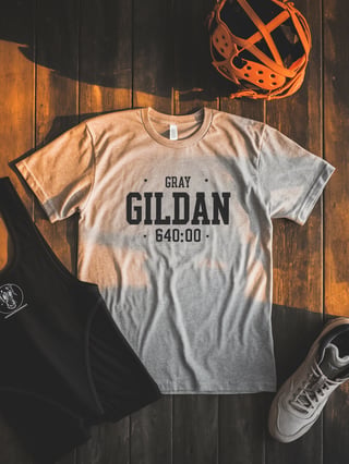 Gray Gildan 64000 Lay Flat Mockup