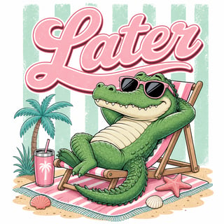 Playful Alligator Beach T-Shirt