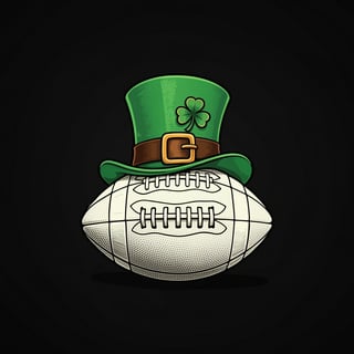 Vintage Football with Leprechaun Hat