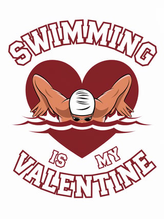 Swimming Is My Valentine Artwork