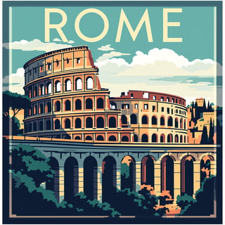 Vintage Rome Travel Poster Art