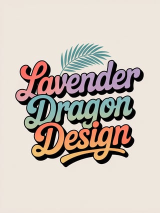 Retro Lavender Dragon Script Logo