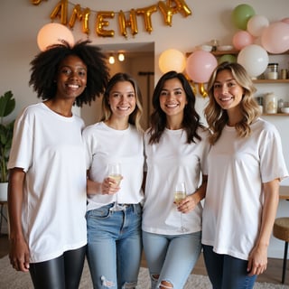 Diverse Models in Bella + Canvas T-Shirt Mockup