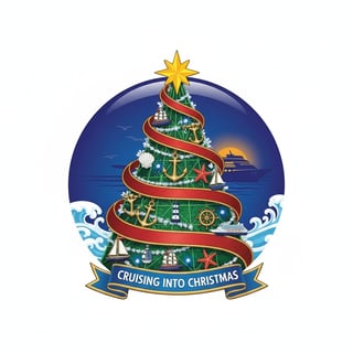 Nautical Christmas Tree with Yellow Star