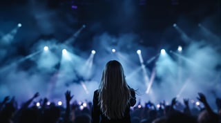 Live Concert Close-Up of Woman Singing