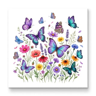 Vintage Purple & Teal Butterfly Illustration