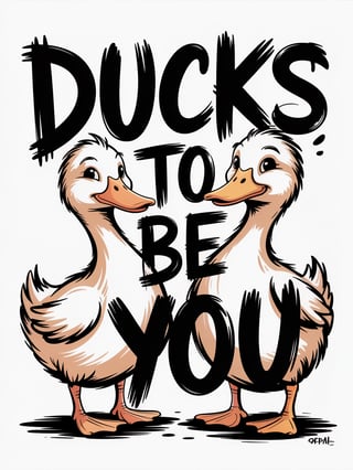 Playful Street-Art Ducks Illustration